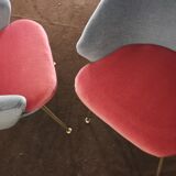Egg curved armchairs from the 50s and 60s restored Italian design