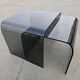 Pair of Waterfall nesting tables in tinted glass attributed to FIAM 1980s.