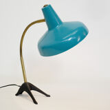 Turquoise modernist lamp from the 50