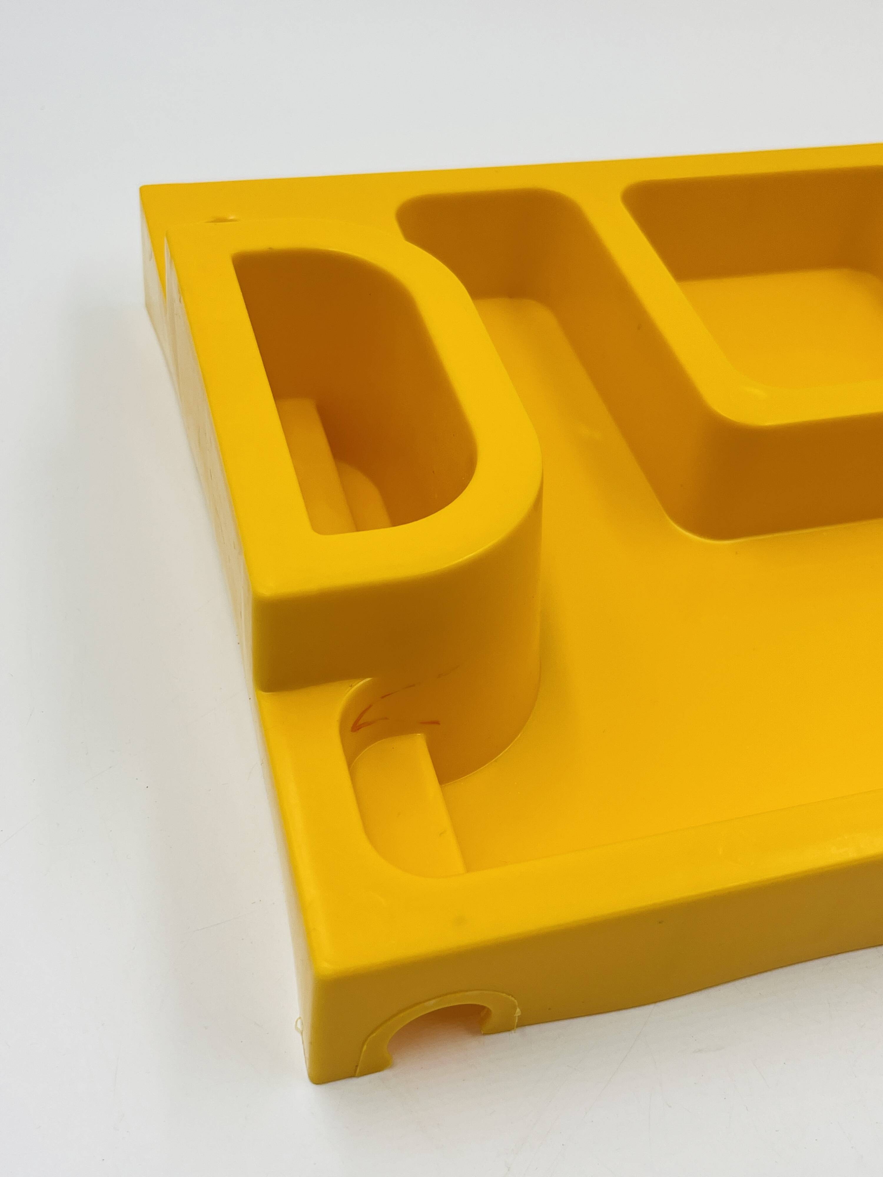 1970s yellow Space Age desk organiser