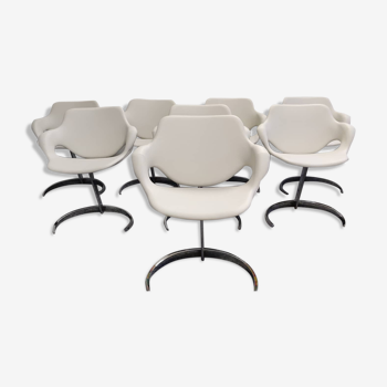 Set of 8 Boris Tabacoff Scimiter chairs