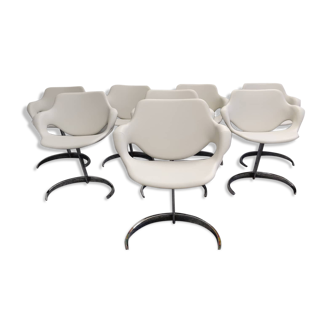 Set of 8 Boris Tabacoff Scimiter chairs
