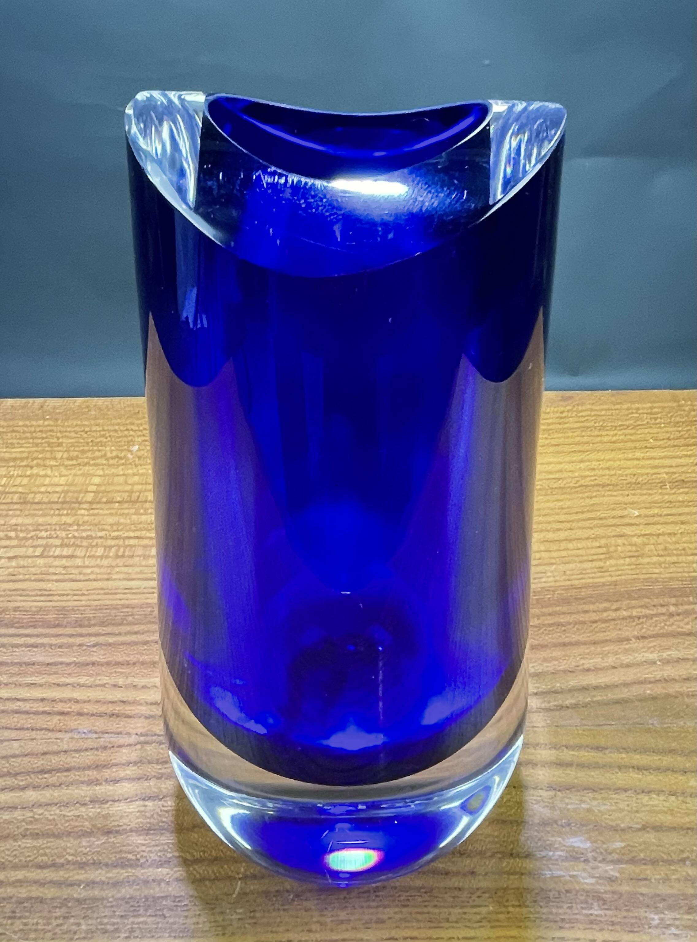 Blue glass vase
