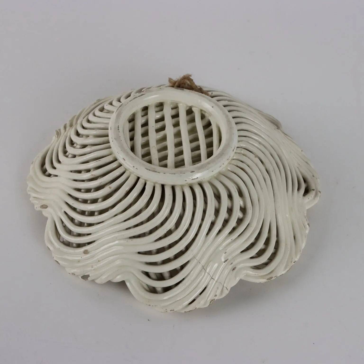 Antique ceramic basket, Veneto, 19th century