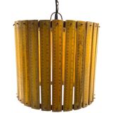 Modern artisanal rulers shaped ceiling lamp, France 1960s