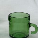 Lot of 10 vintage coffee cups green Duralex style