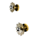 Pair of lotus flower wall sconces, mother-of-pearl petals & gilt brass, Italy, 1970s