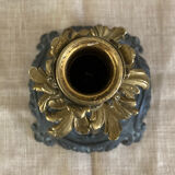 Louis XV candlestick in solid bronze openwork pewter base early twentieth century