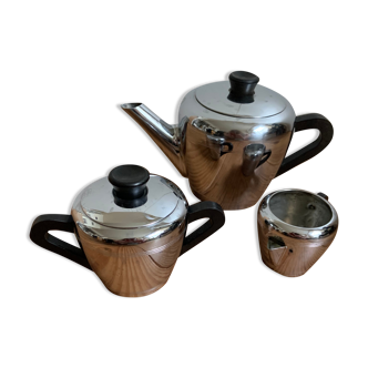 Saint Louis tea set in copper and stainless steel