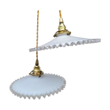 Duo of serrated opaline suspensions