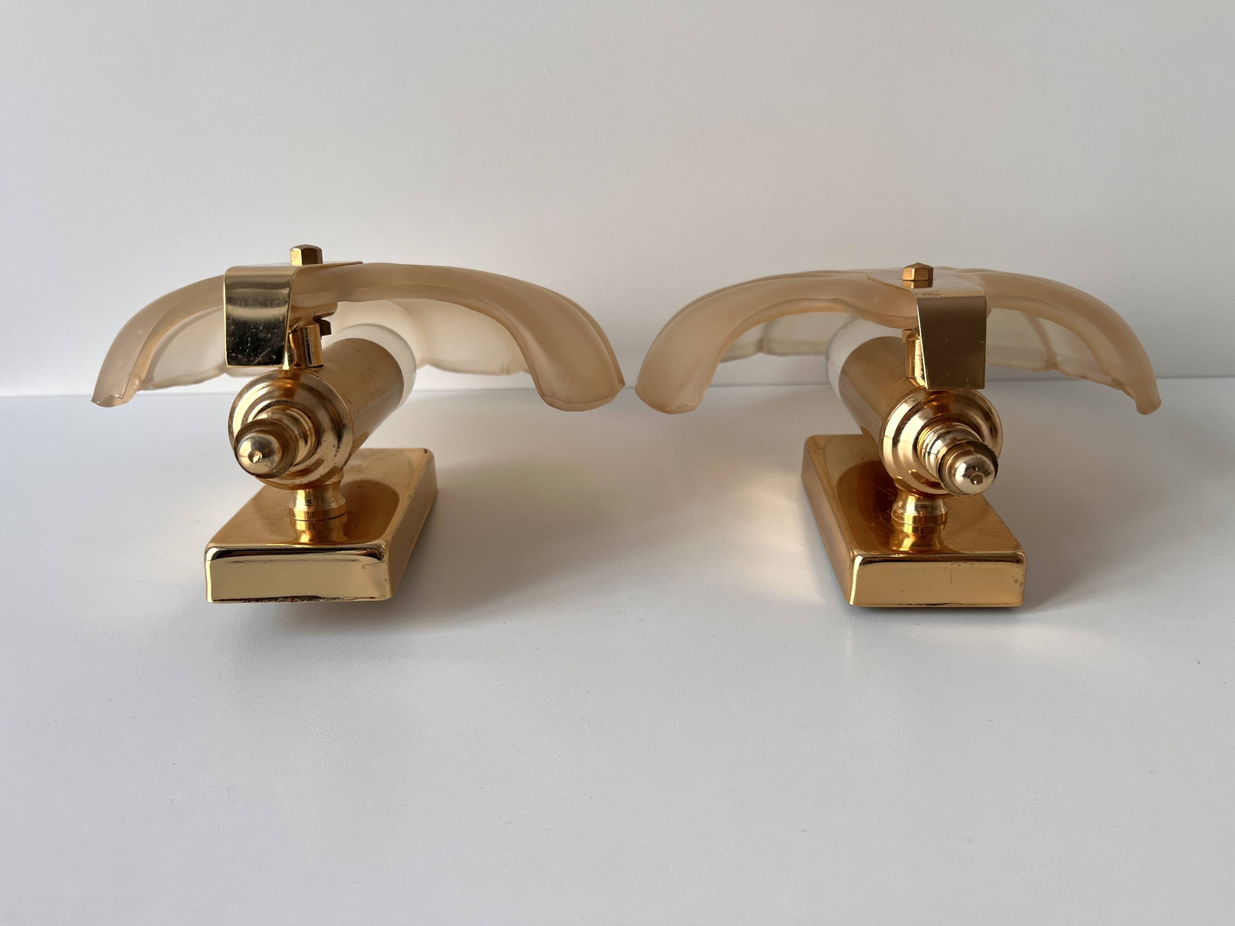 Appliques murales coquillages en verre vintage, lampes style art nouveau