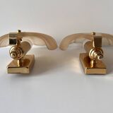 Appliques murales coquillages en verre vintage, lampes style art nouveau