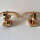 Vintage glass shell wall sconces, Art Nouveau style lamps.