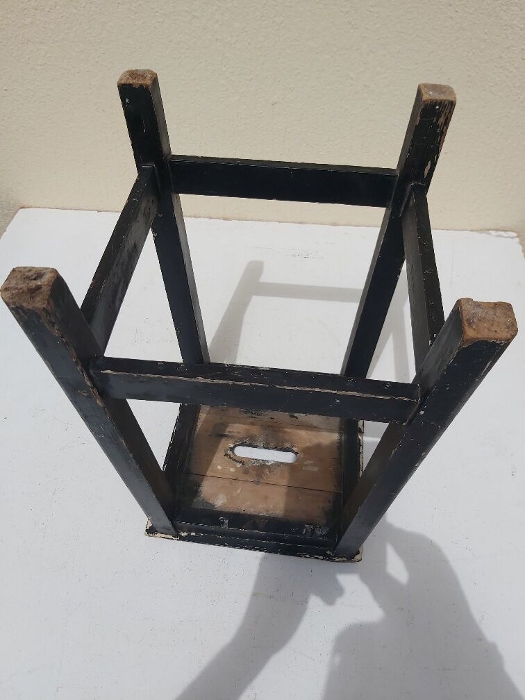 Pair stool painted wood workshop