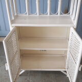 White rattan library.