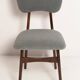 Chaise de salle à manger papillon milieu du siècle, bouclé gris, bois noyer foncé, Europe, années 1960