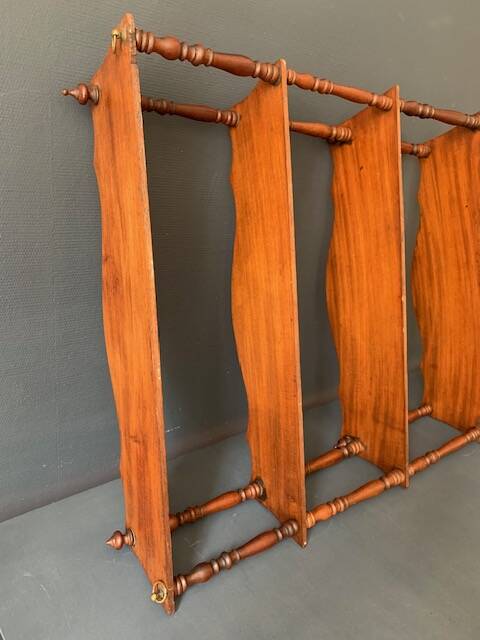 Large old wall shelf in turned wood, Napoleon III / XIXth era
