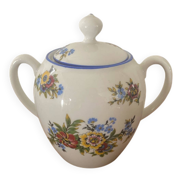 Grand sucrier à la porcelaine fleurie.