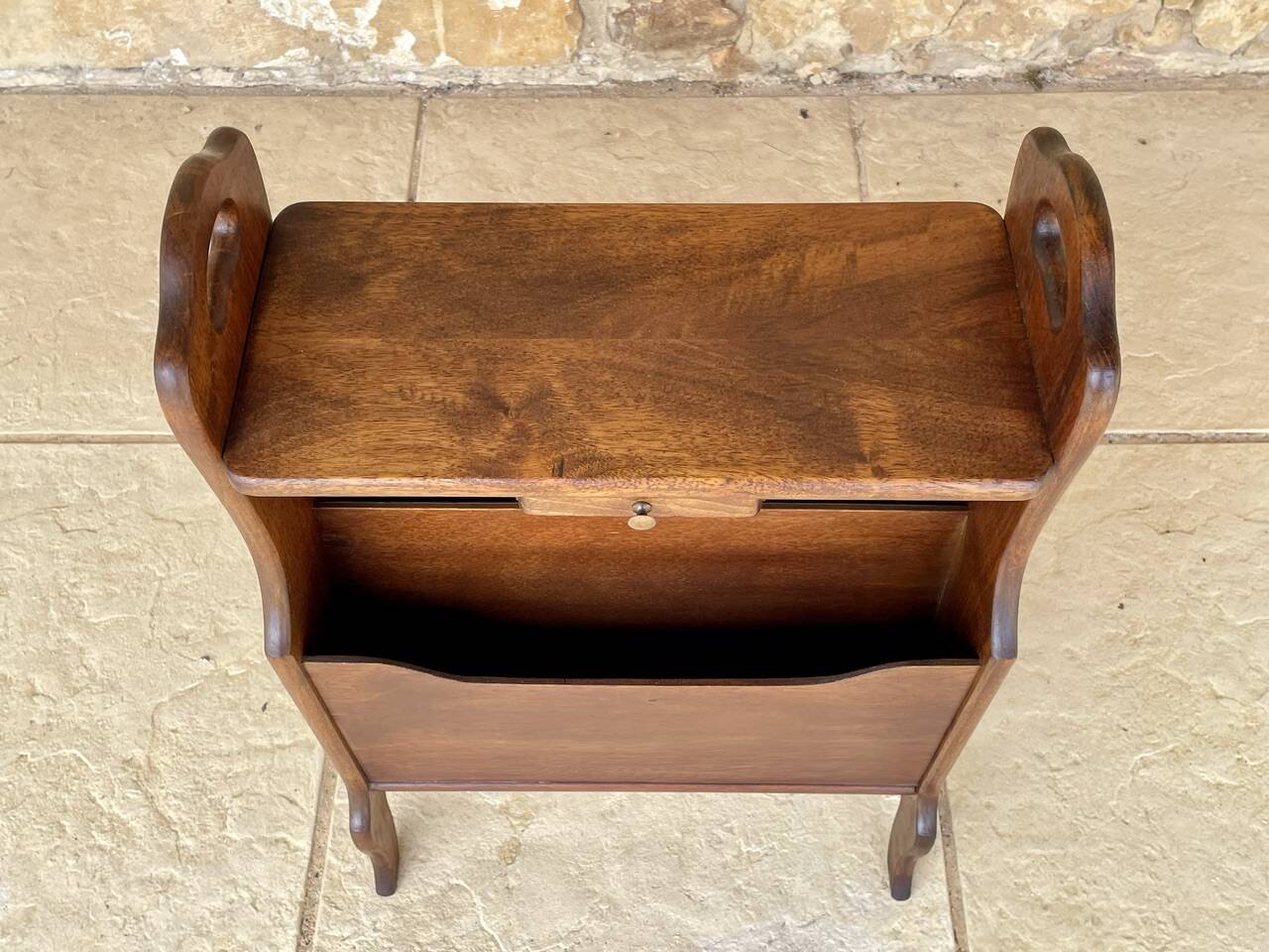 Vintage side table with magazine rack, 1960s