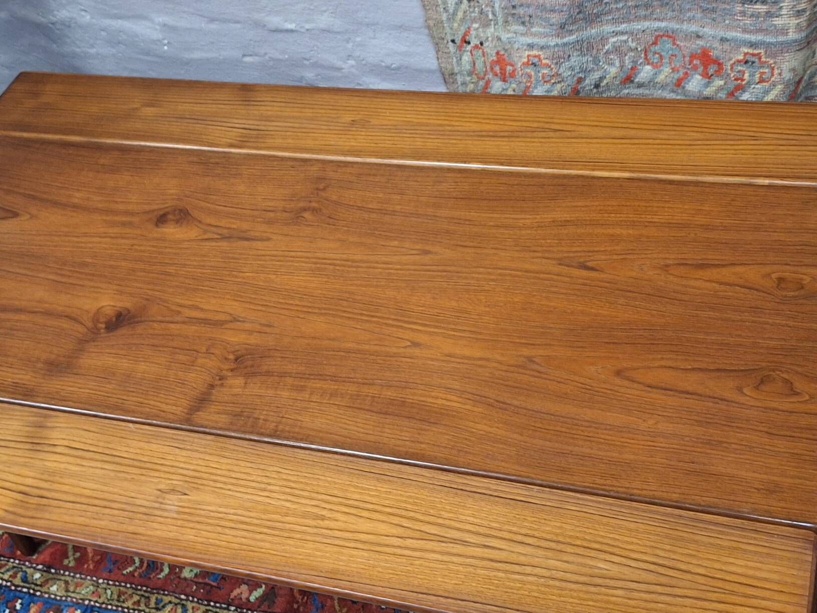 Metamorphic dining / coffee table in teak by Kai Kristiansen, Denmark 1960s