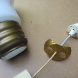 Pendant Lamp Bulb Opaline Glass Vintage 70s