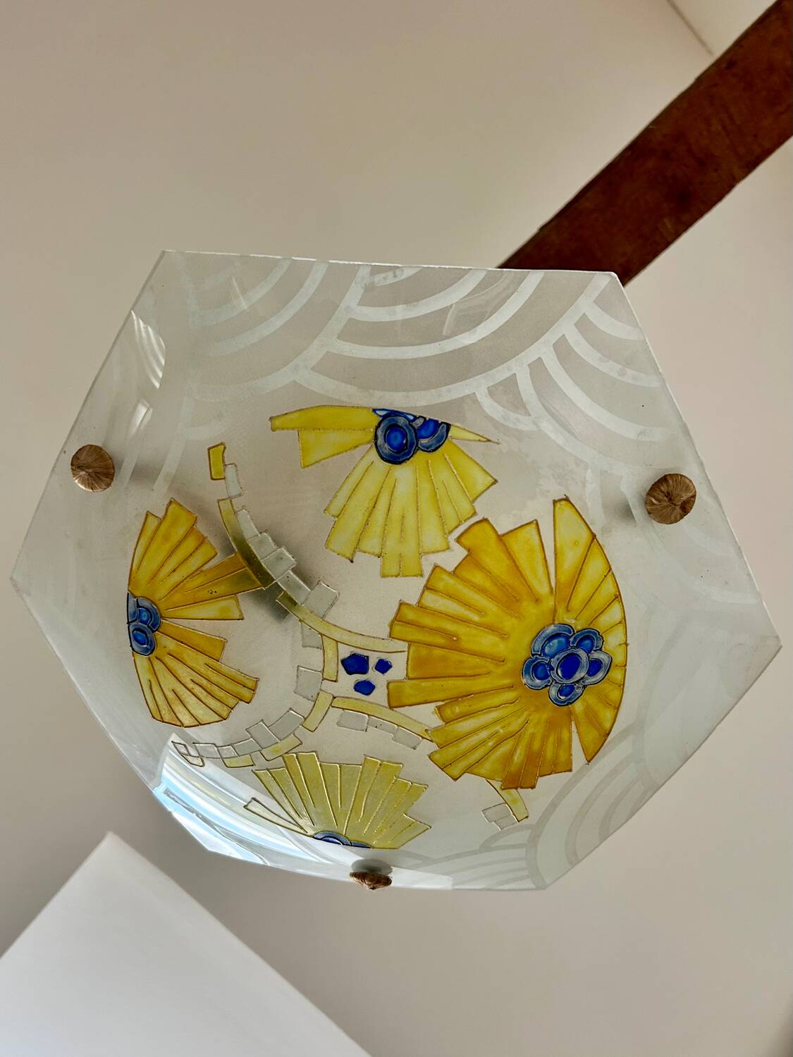 Art Deco glass pendant, 1930s