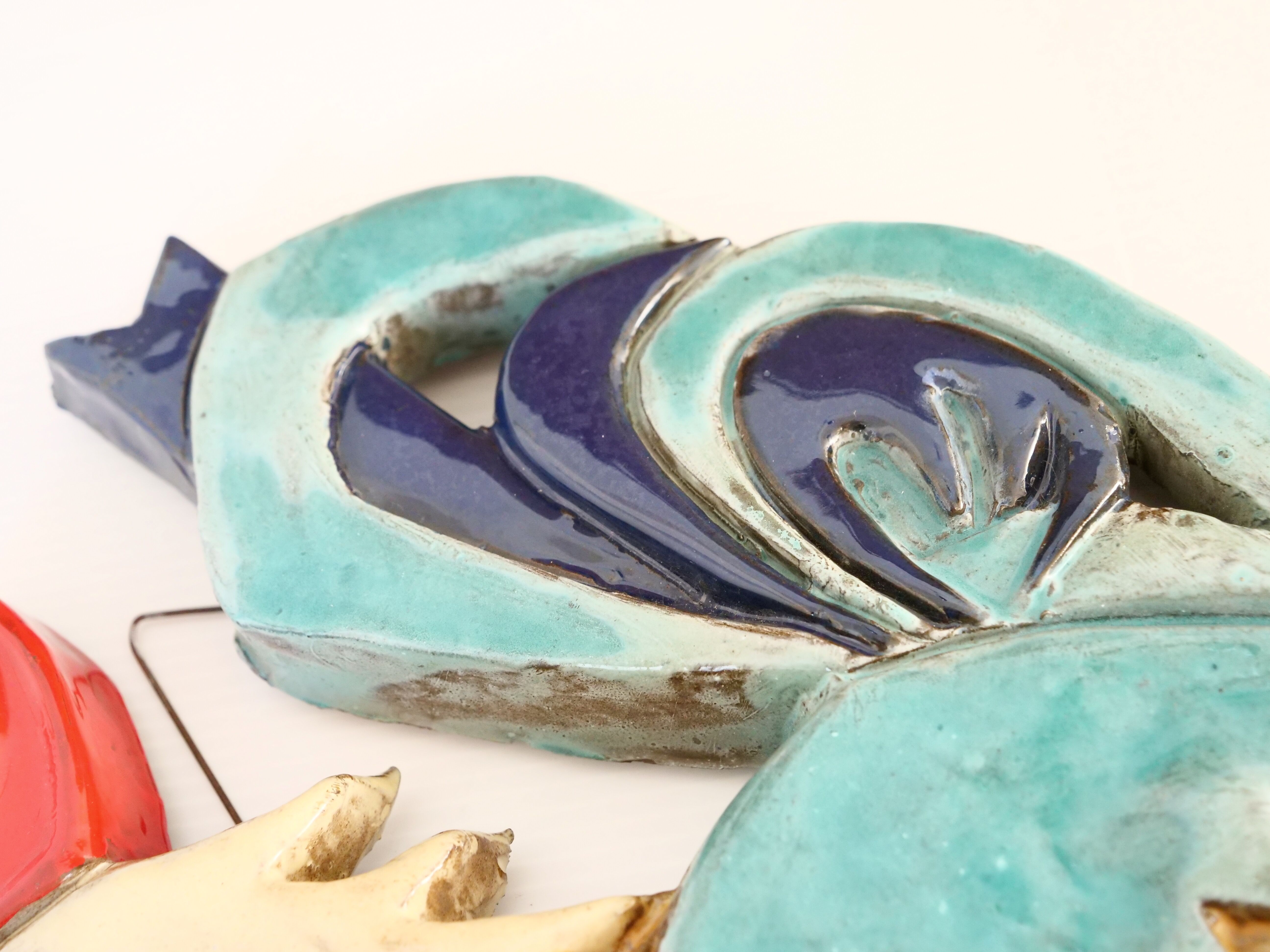 Ceramic rooster wall decoration