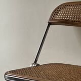 Plia folding chair in chrome and cane by Giancarlo Piretti, Italy 1970