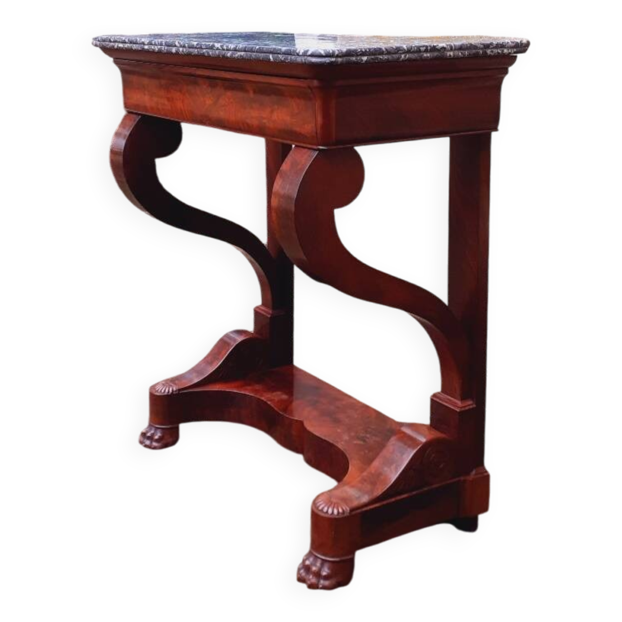 Console XIX Ème D'époque Restauration En Acajou