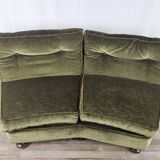 70s corner sofa in green fabric