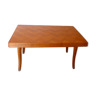Table de salle a manger rectangulaire en bois clair marqueté vintage 1960 design et tendance