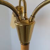 Bamboo and brass floor lamp