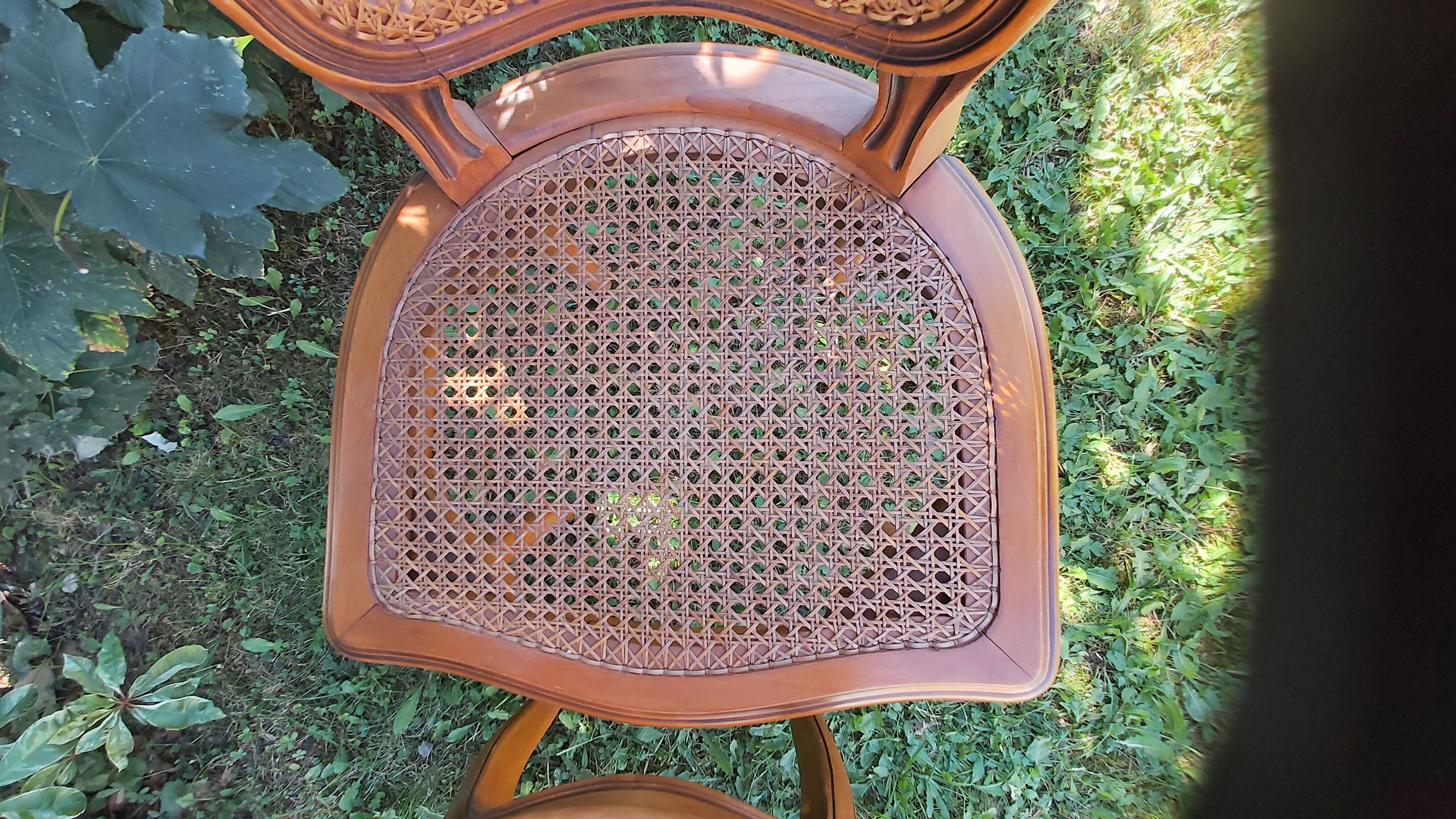 Set of three regency cane chairs