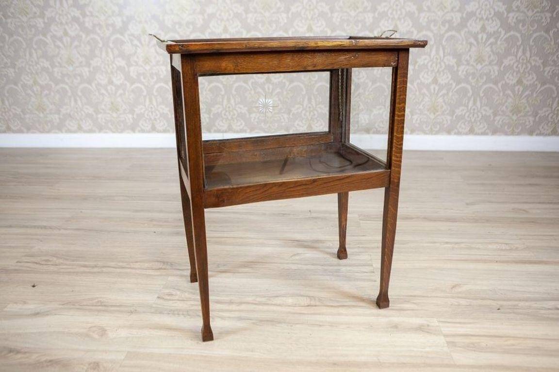 Early 20th Century Oak Tea Cabinet with Tray, 1950s