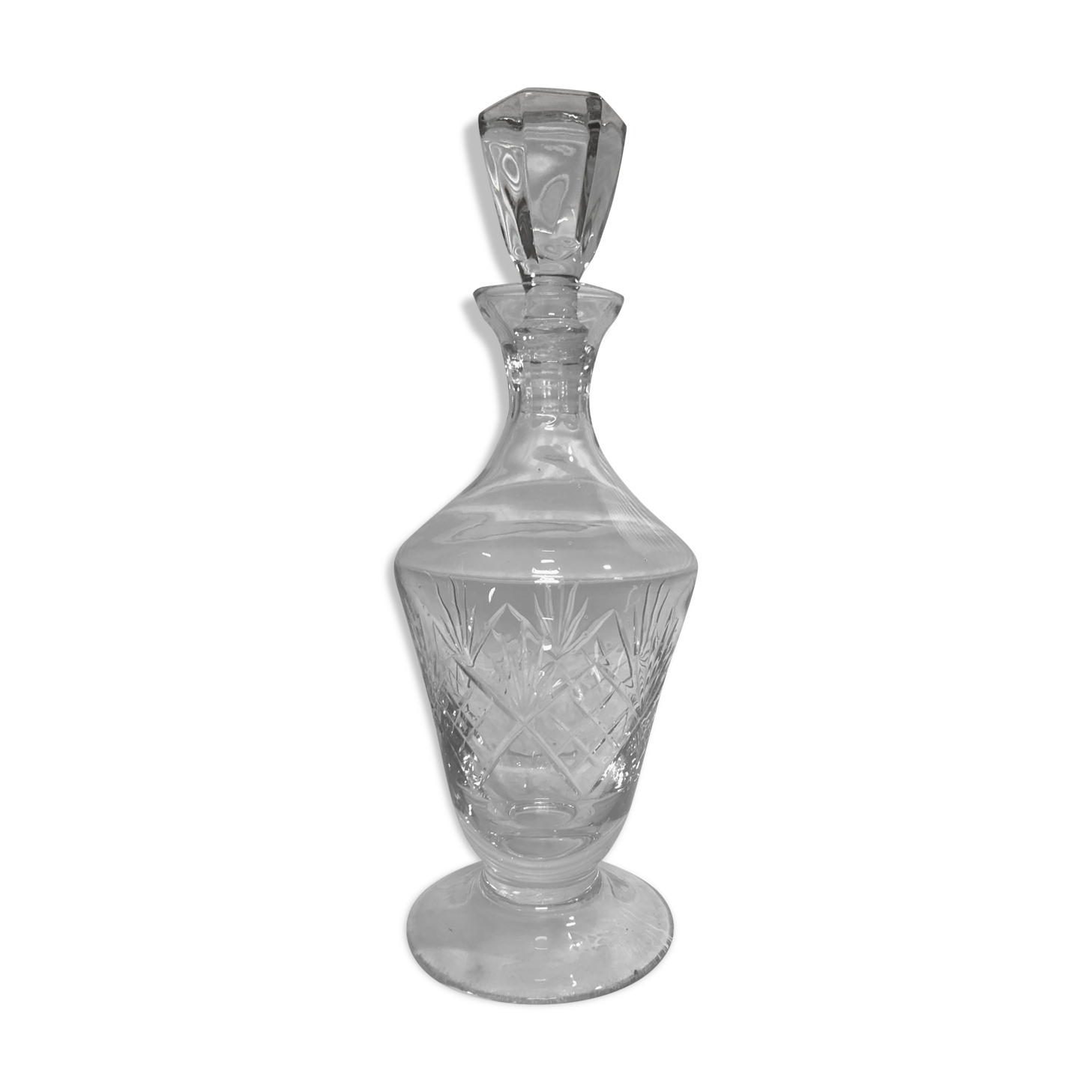 Chiseled crystal vintage wine decanter