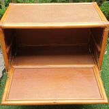 Buffet chest of drawers in bamboo rattan and canework