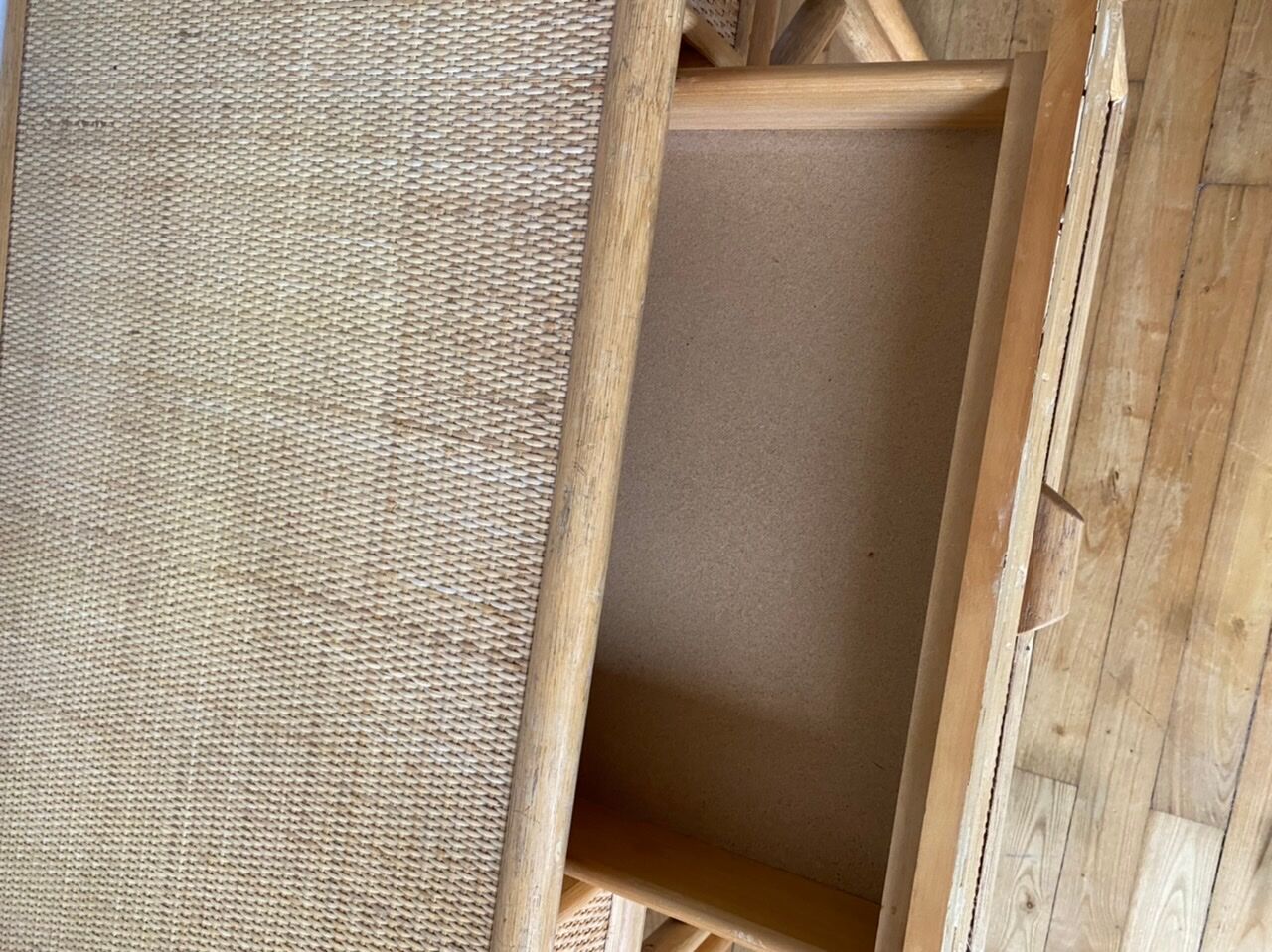 Bureau en rotin et bambou vintage