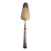 Antique silver-plated metal pie server with lined handle