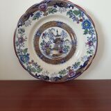Assiette terre de fer creil et montereau 688 décor chinois
