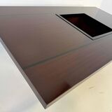 Italian Art Deco Bar Table in Mahogany and Ebonized Inlays, 1980s