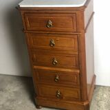 Waxed beech chiffon with white marble top