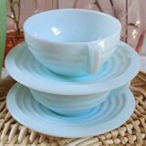 Art Deco blue opaline cups
