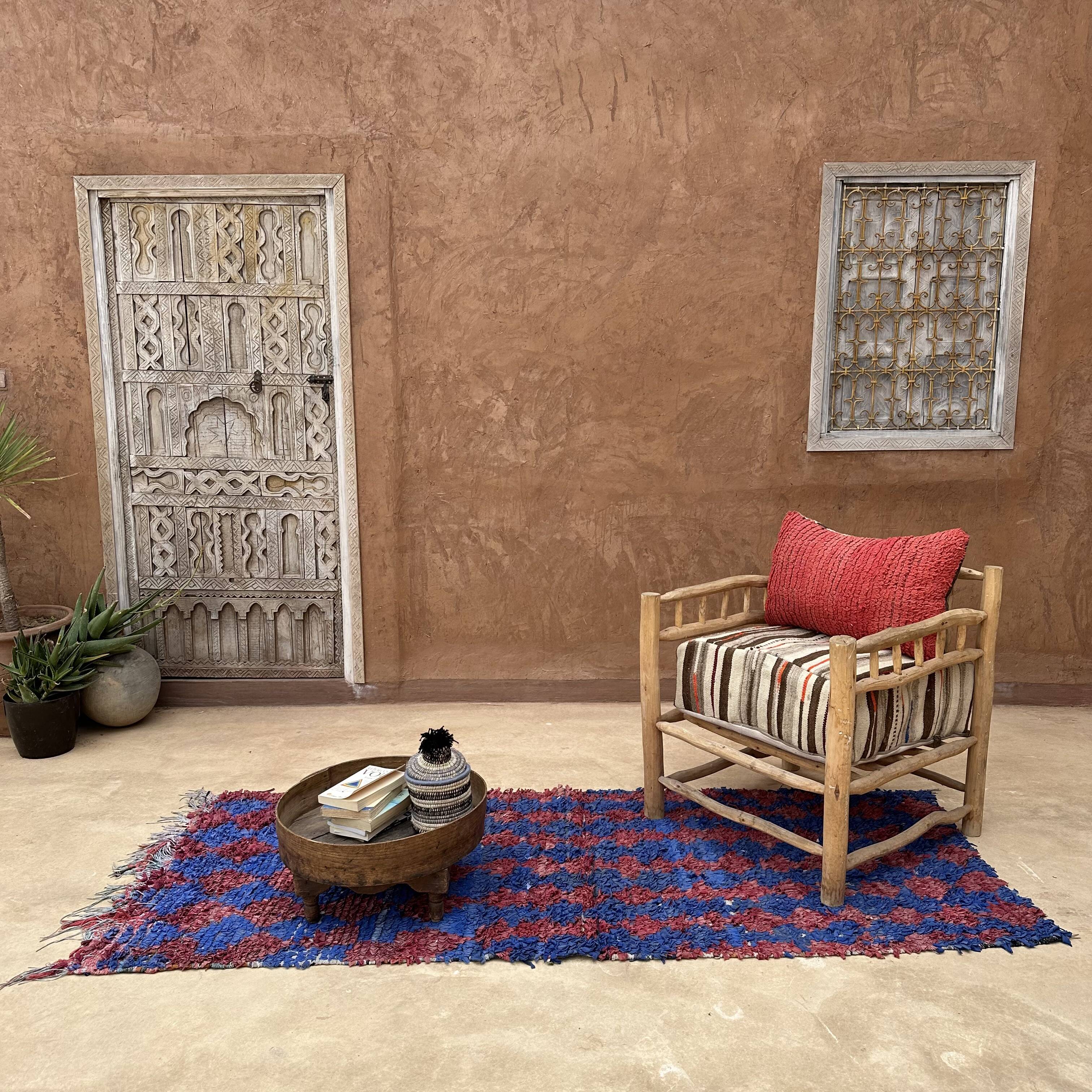 Colorful Boucherouite Moroccan rug - 98 x 230 cm