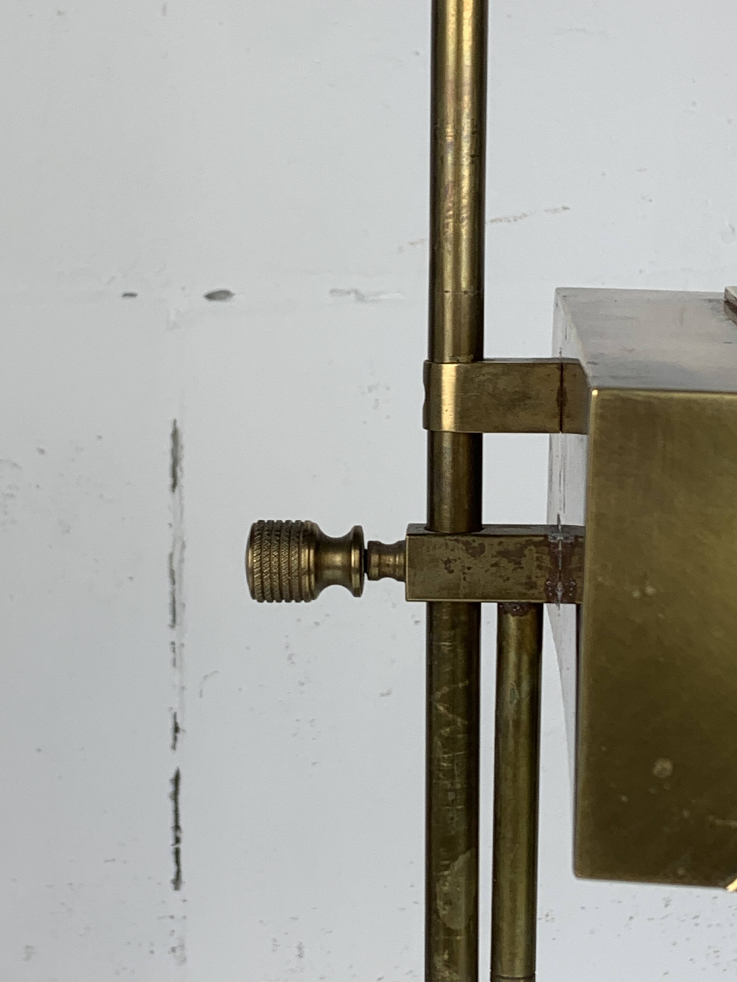 Brass Bauhaus Art Deco architectural Marcel Breuer style desk or table lamp