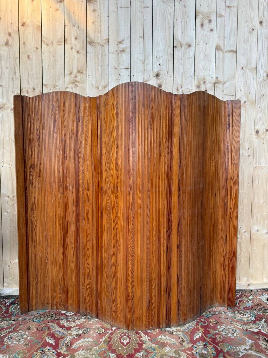 Slatted screen – Baumann style – 1950s – Solid pine