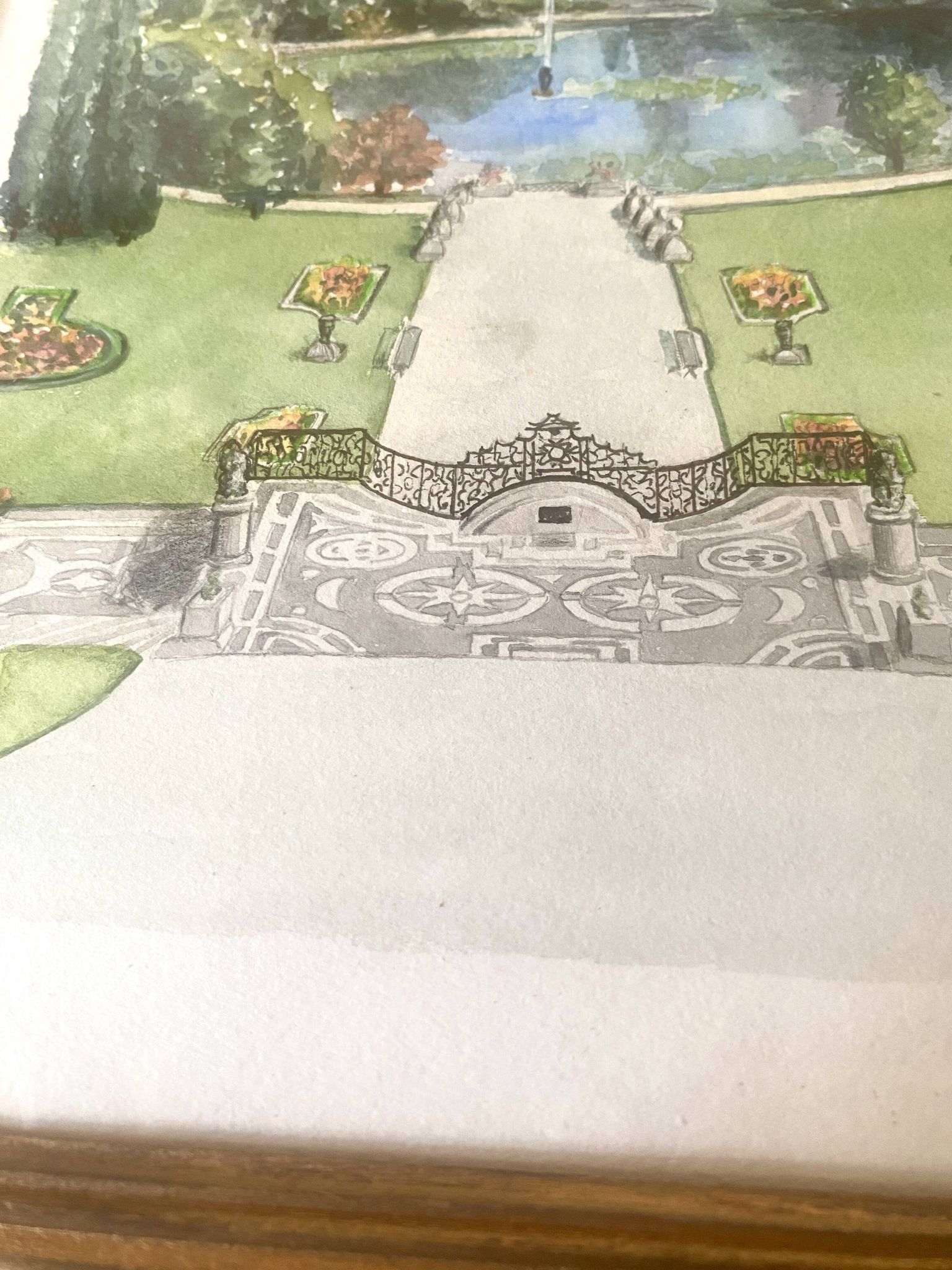 Illustration « jardin à la française « sous verre