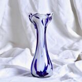 Blue and white Murano glass vase