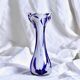 Vase en verre de Murano bleu et blanc