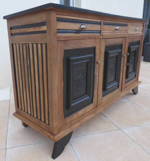 Enfilade en bois massif 3 portes 3 tiroirs