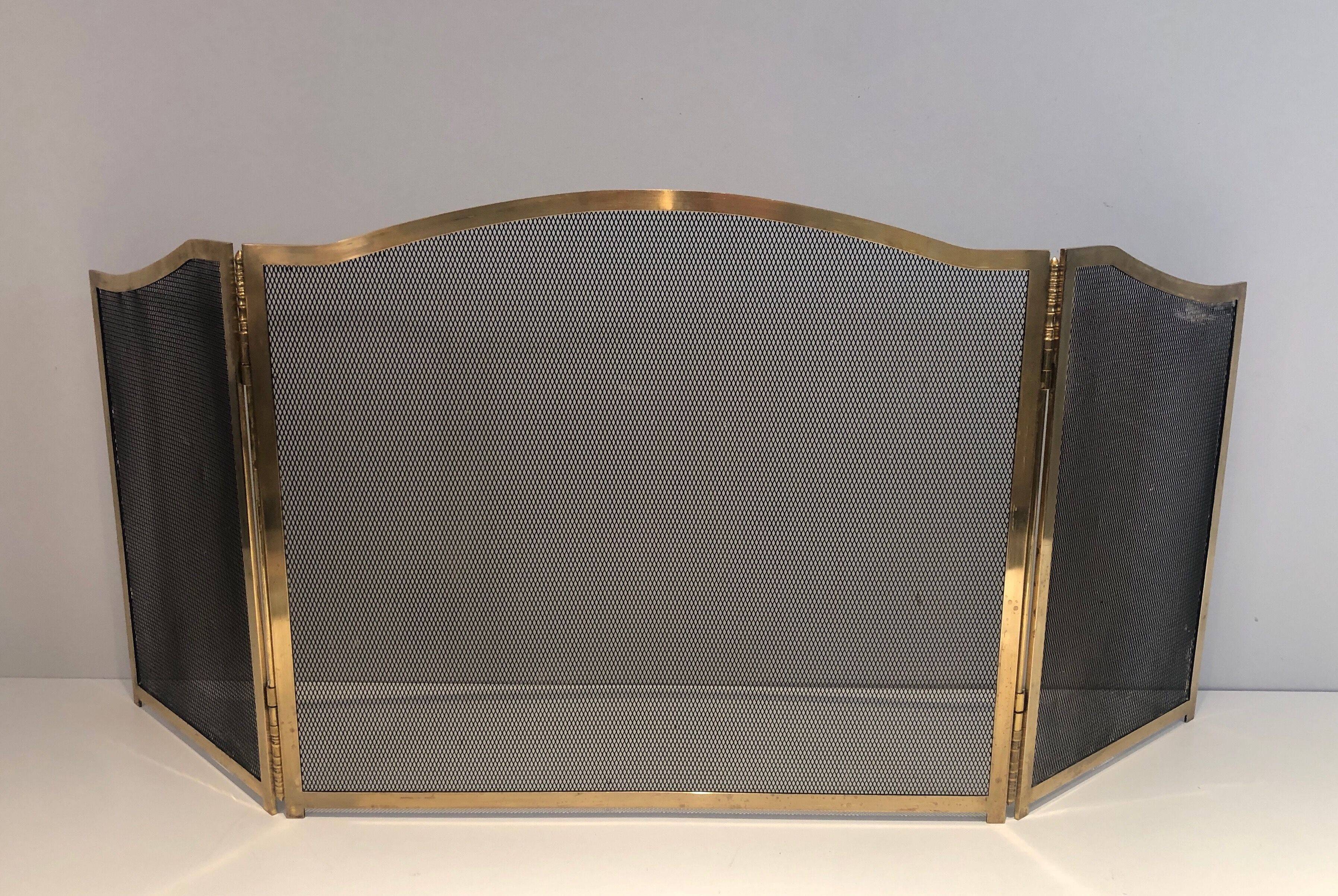 Brass fire screen